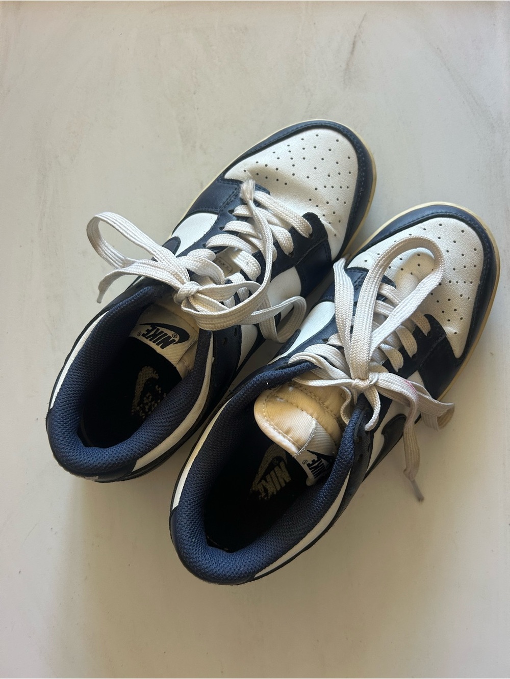 Nike Dunks Low-Top Sneakers in White and Navy